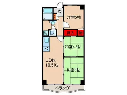 コンフォート清水(3LDK/3階)の間取り写真