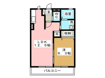 LETOIT 07W(1LDK/1階)の間取り写真