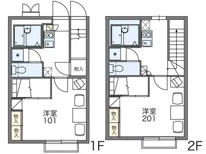 レオパレスRITZ-II(1K/2階)の間取り写真
