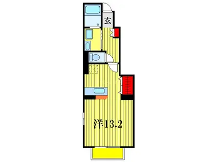 ミルトニア(ワンルーム/1階)の間取り写真