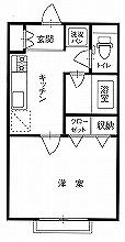 DI斎藤(1K/1階)の間取り写真