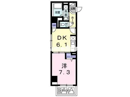 トレスオハス稲葉荘(1DK/1階)の間取り写真