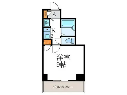 リーガル京都西陣(1K/5階)の間取り写真