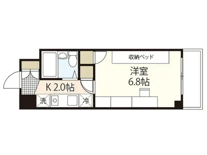 クルーズマンション(1K/5階)の間取り写真