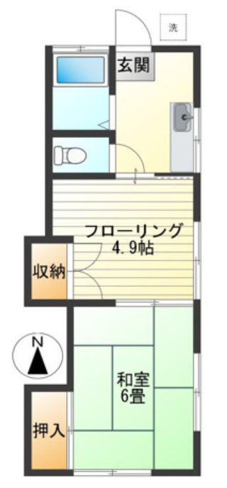 宮原荘(2K/2階)の間取り写真
