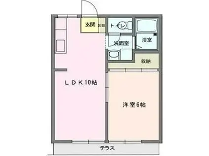 ハイツナカソネ(1LDK/1階)の間取り写真
