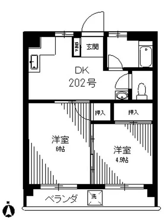 丸山コーポ 8階階 間取り