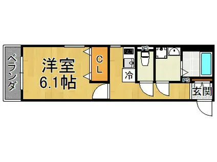 LUNA甲子園(1K/3階)の間取り写真