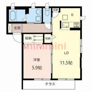 SHARMANT VILLA(1LDK/1階)の間取り写真
