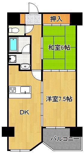 ウィルステージ霧ヶ丘(2LDK/5階)の間取り写真
