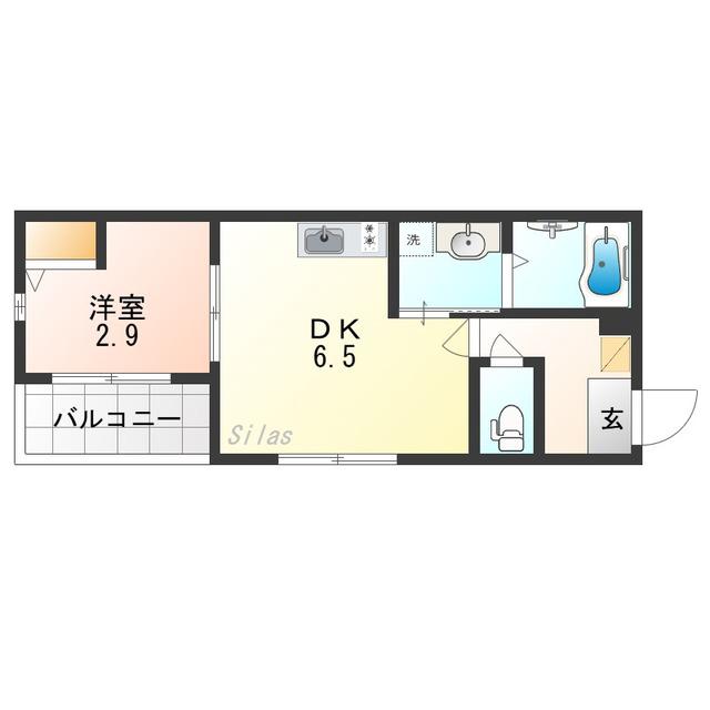 THE HAVEN OSAKA(1DK/3階)の間取り写真