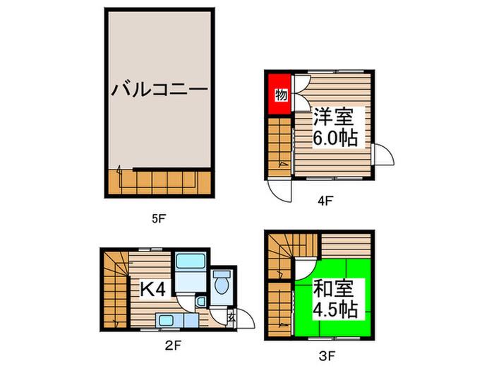 青木ビル(2K/2階)の間取り写真