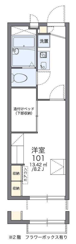 レオパレスバロンI(1K/1階)の間取り写真