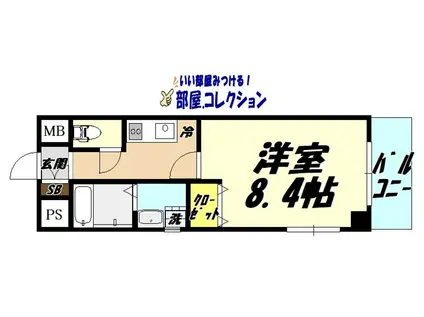 ブルースクエア響IV(1K/12階)の間取り写真