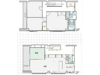渡辺ビル(4LDK/2階)の間取り写真
