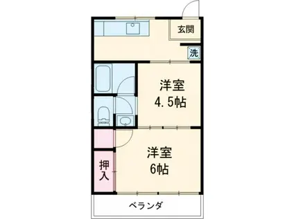 コーポITO(2K/2階)の間取り写真