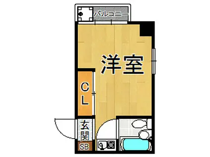 メゾンモナムール(ワンルーム/3階)の間取り写真