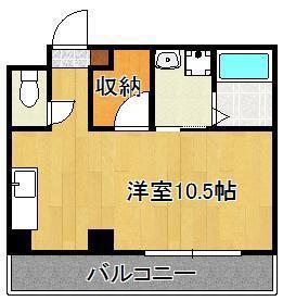 寿山ビル(ワンルーム/4階)の間取り写真