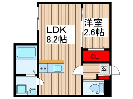 ルミナンス ひばりヶ丘(1LDK/1階)の間取り写真