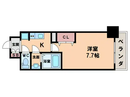 レジュールアッシュ天王寺(1K/6階)の間取り写真