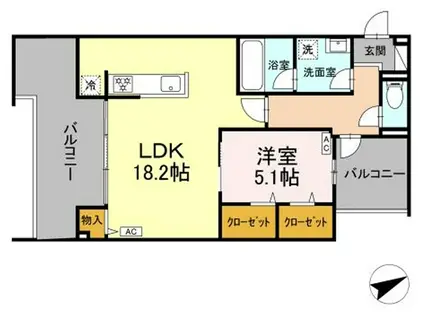 D-RESIDENCE稲城(1LDK/2階)の間取り写真