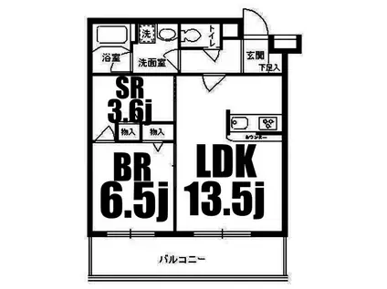 ルミエール妙蓮寺II(1LDK/2階)の間取り写真