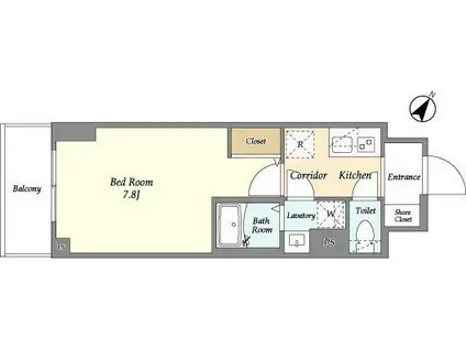 KDXレジデンス町田ノース(1K/4階)の間取り写真