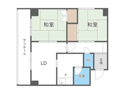 朝日レジデンス(2LDK/8階)の間取り写真