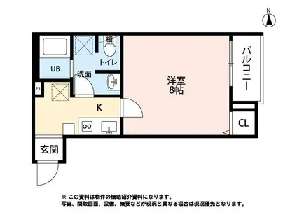 エル ソルあすと長町(1K/2階)の間取り写真