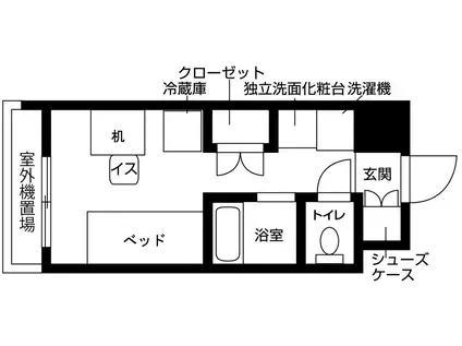 レジディア九大学研都市(ワンルーム/4階)の間取り写真