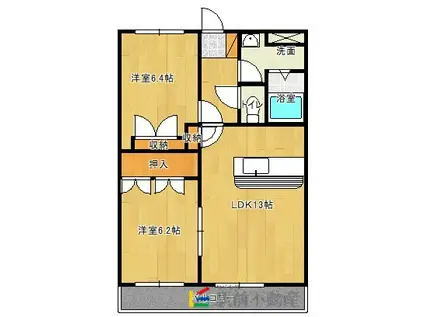 メルベールメゾンI(2LDK/2階)の間取り写真