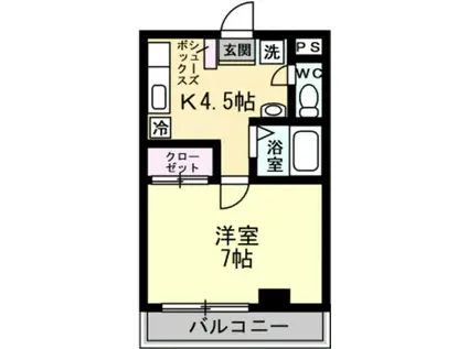 カナルグランデ(1K/2階)の間取り写真