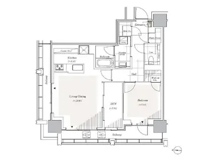 リビオレジデンス西麻布(1SLDK/17階)の間取り写真