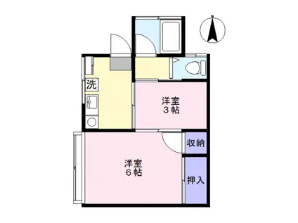 あかねコーポ(2K/1階)の間取り写真