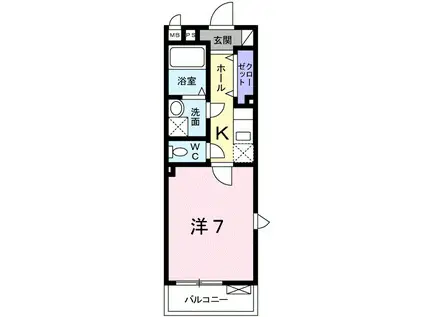 カーサアモローザ(1K/1階)の間取り写真