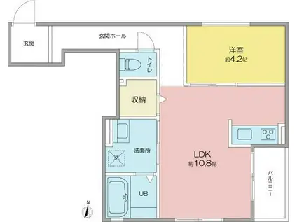 VILLA桜山(1LDK/1階)の間取り写真