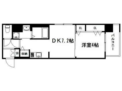 ベラジオ雅び京都西院II(1DK/2階)の間取り写真