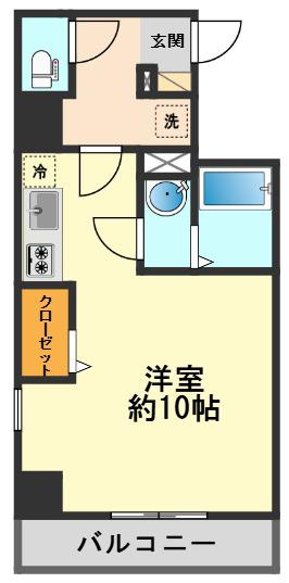 GENOVIA青砥II(ワンルーム/1階)の間取り写真