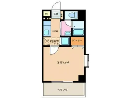 ウエスト VILLAGE西公園(1K/2階)の間取り写真