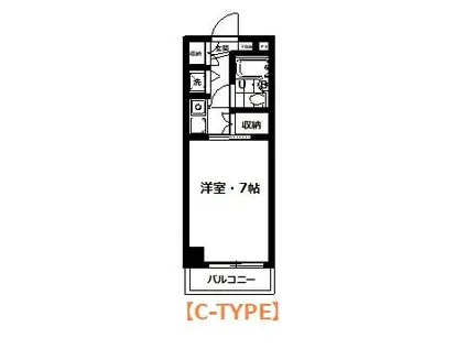 シャロン小手指(1K/2階)の間取り写真