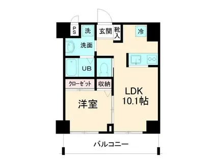 プレデパルク3(1LDK/4階)の間取り写真