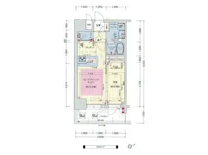 プレサンスザ神戸(1LDK/10階)の間取り写真