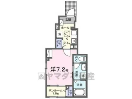 SWEET HOME(1K/1階)の間取り写真