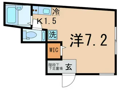 アーバンヒルズ東雪谷(ワンルーム/1階)の間取り写真