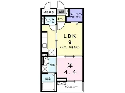 プログレN(1LDK/1階)の間取り写真