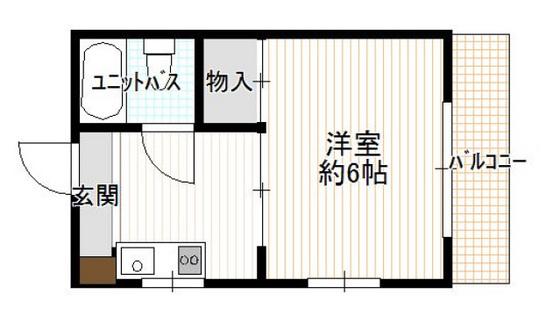 サンコーポ楠木(1K/2階)の間取り写真
