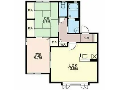 プリモディーネ(2LDK/2階)の間取り写真