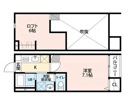 セラヴィ小田原(1K/2階)の間取り写真