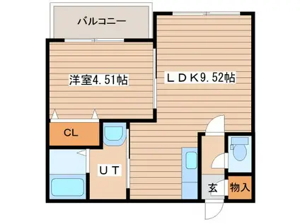 プレジング発寒(1LDK/2階)の間取り写真