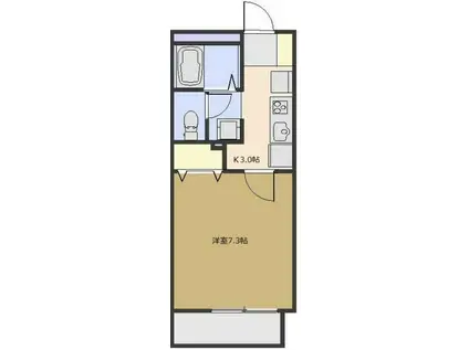 ファインコートM(1K/1階)の間取り写真